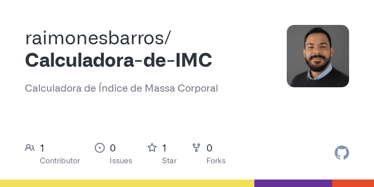 Capa do repositório Calculadora de IMC no GitHub