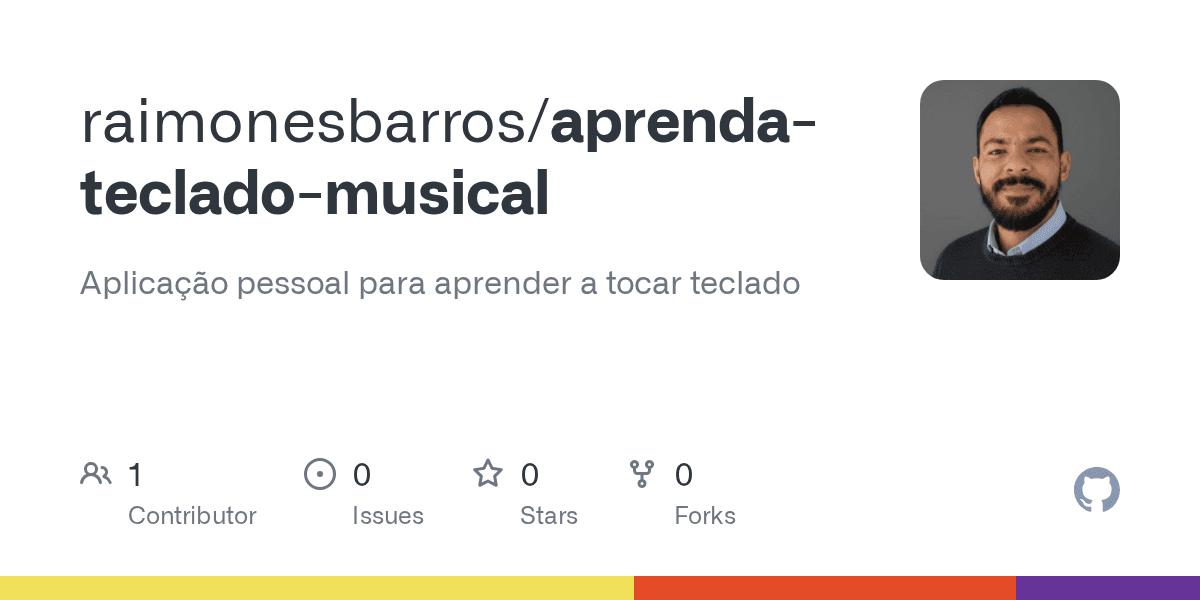 Capa do repositório Aprenda Teclado Musical no GitHub