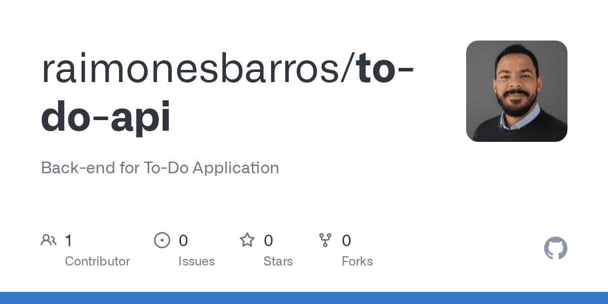 Capa do repositório To-Do API no GitHub